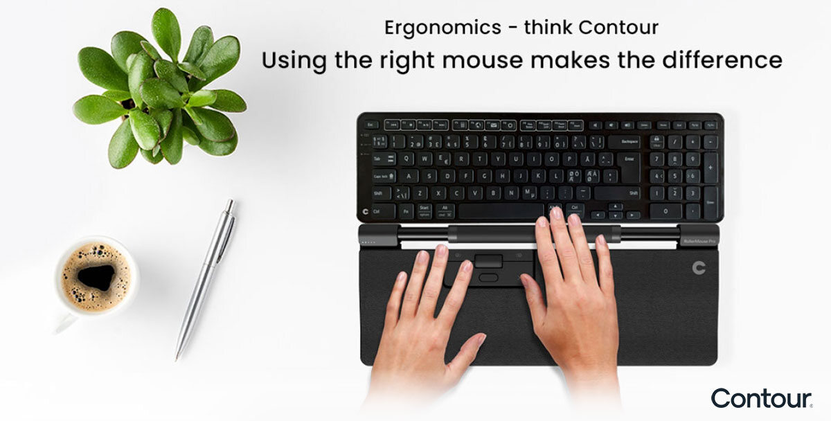 Contour er markedsledende innen forskning, utvikling og design av ergonomiske datamus som RollerMouse, Unimouse og datatilbehør med 25 års erfaring.